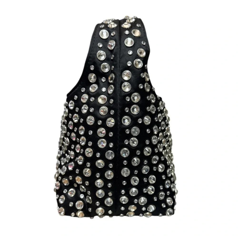 LOEFFLER RANDALL Kenzie Small Rhinestone Embellished Bucket Clutch